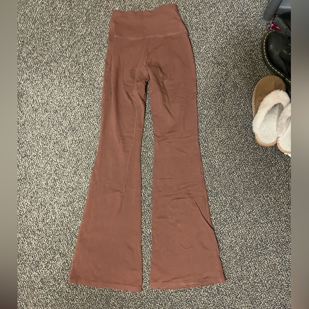 Brown flare leggings